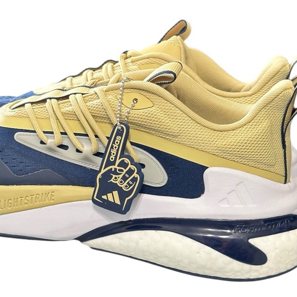 🏈🐝 Georgia Tech Yellow Jackets Adidas Shoes Sz 12.5 AlphaBoost V2 Navy Gold NWT - Picture 3 of 11